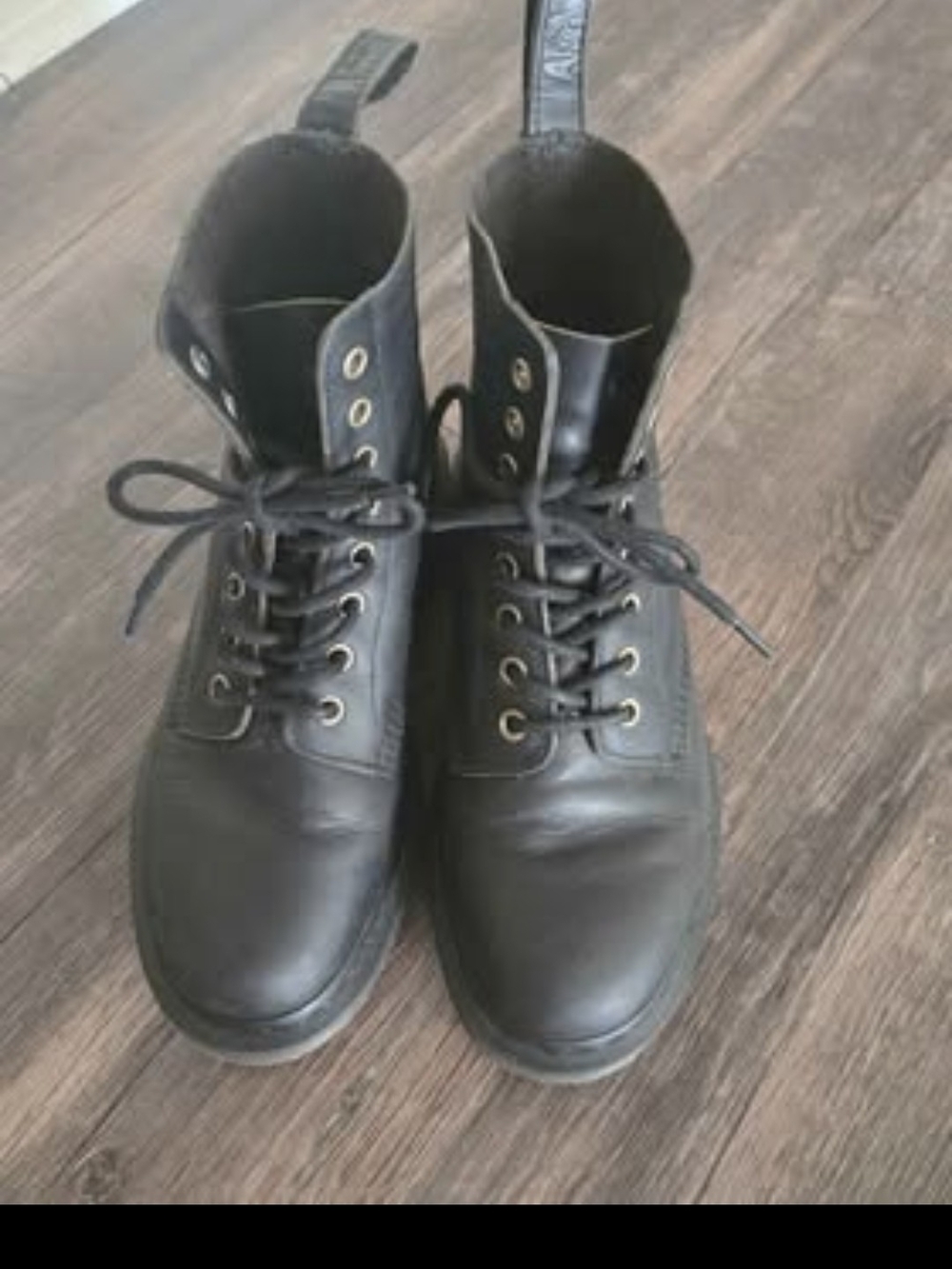 Dr. Martens Black Leather Lace-Up 6-Eye Boots